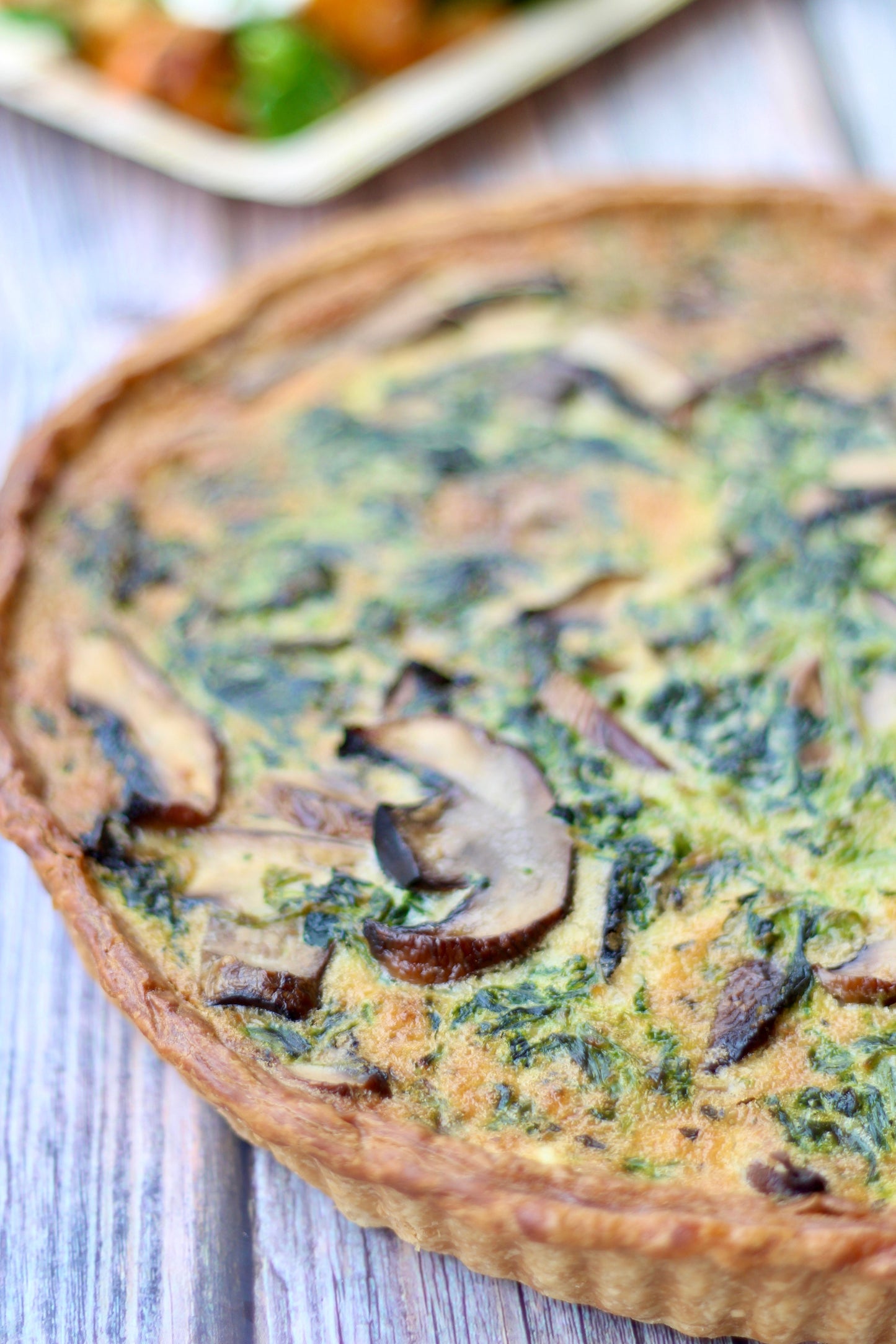 Mushroom, Spinach, Thyme & Stilton Quiche