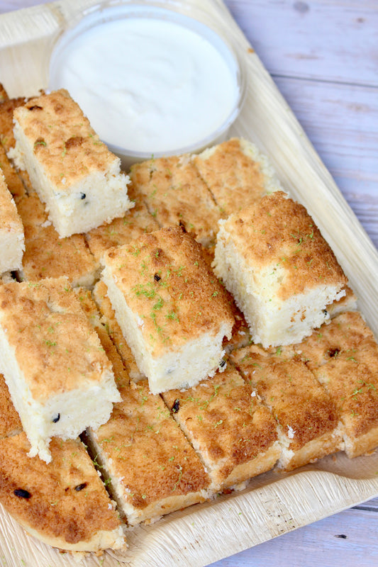 Coconut, Lime & Passion Fruit Cake with Honey Yoghurt