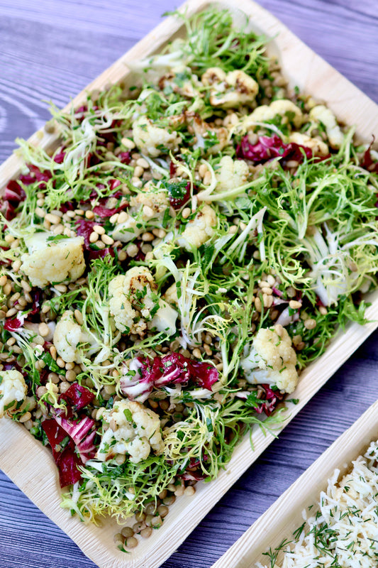 Roasted Cauliflower, Herby Puy Lentils, Radicchio, Frisee, Toasted Pine Nuts, Mustard Dressing