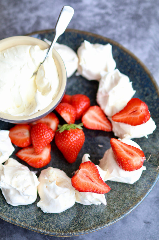 Pavlova with Vanilla Whipped Cream & Fresh Berries